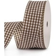 thumbnail image 1 of NAMZI Gingham Ribbon Checkered Ribbon 1-Inch Wide Taffeta Plaid Ribbon 25 Yard Long 100% Polyester Woven Edge (Coffee, 1 Inch), 1 of 2