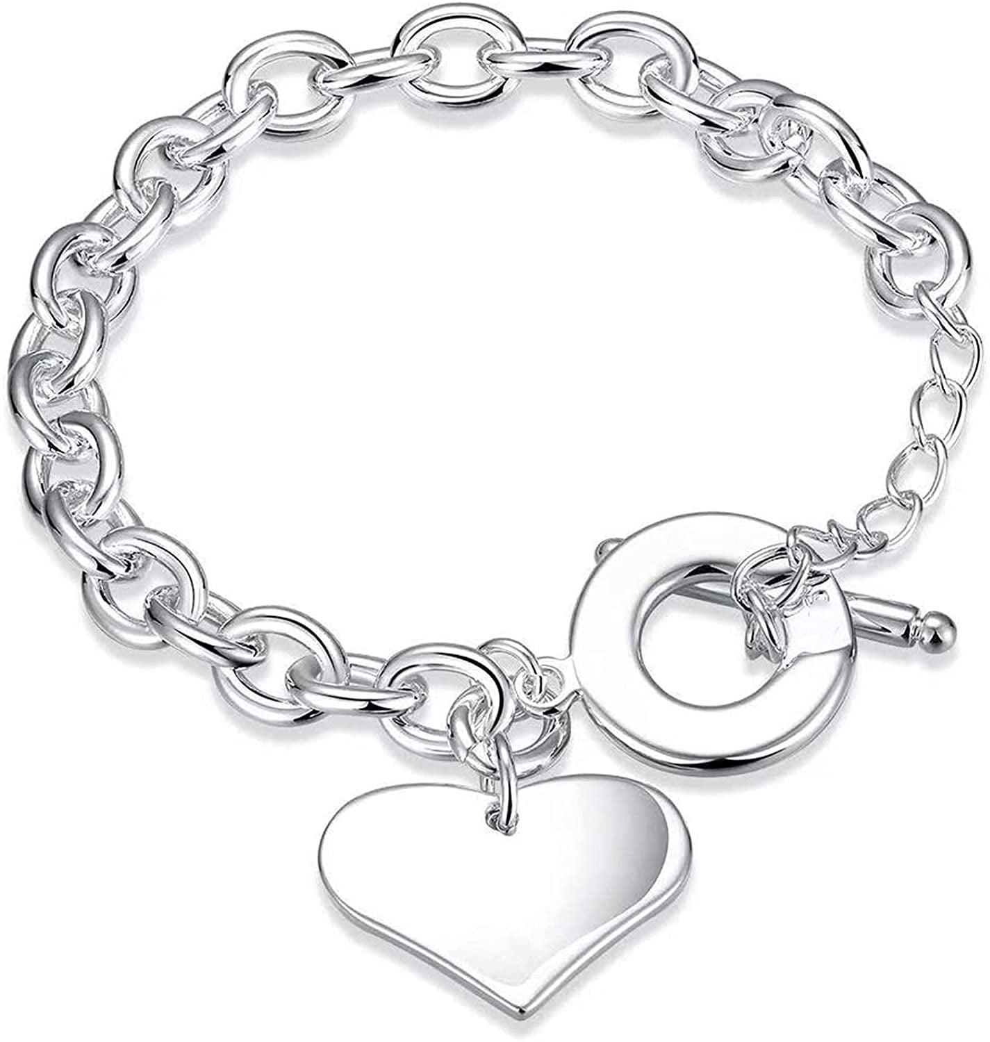 NAMZI Heart bracelet,heart pendant silver bracelet surprise NAMZI Heart bracelet,heart pendant silver bracelet surprise