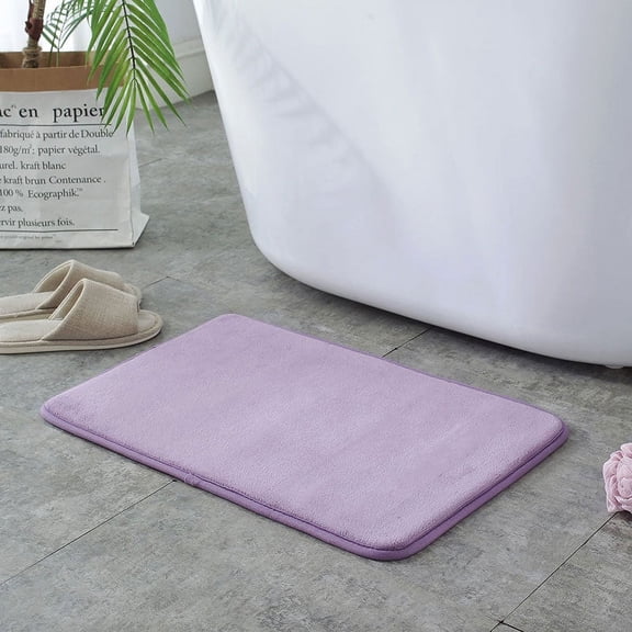 NAMZI Luxury Bathroom Rug Mat, Extra Soft and Absorbent Microfiber Bath Rugs, Non-Slip Plush Shaggy Bath Carpet, Machine Wash Dry, Bath Mats for Bathroom Floor,Memory sponge (rectangular purple)