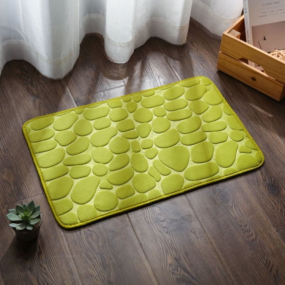 NAMZI Luxury Bathroom Rug Mat, Extra Soft and Absorbent Microfiber Bath Rugs, Non-Slip Plush Shaggy Bath Carpet, Machine Wash Dry, Bath Mats for Bathroom Floor,Pebble Green