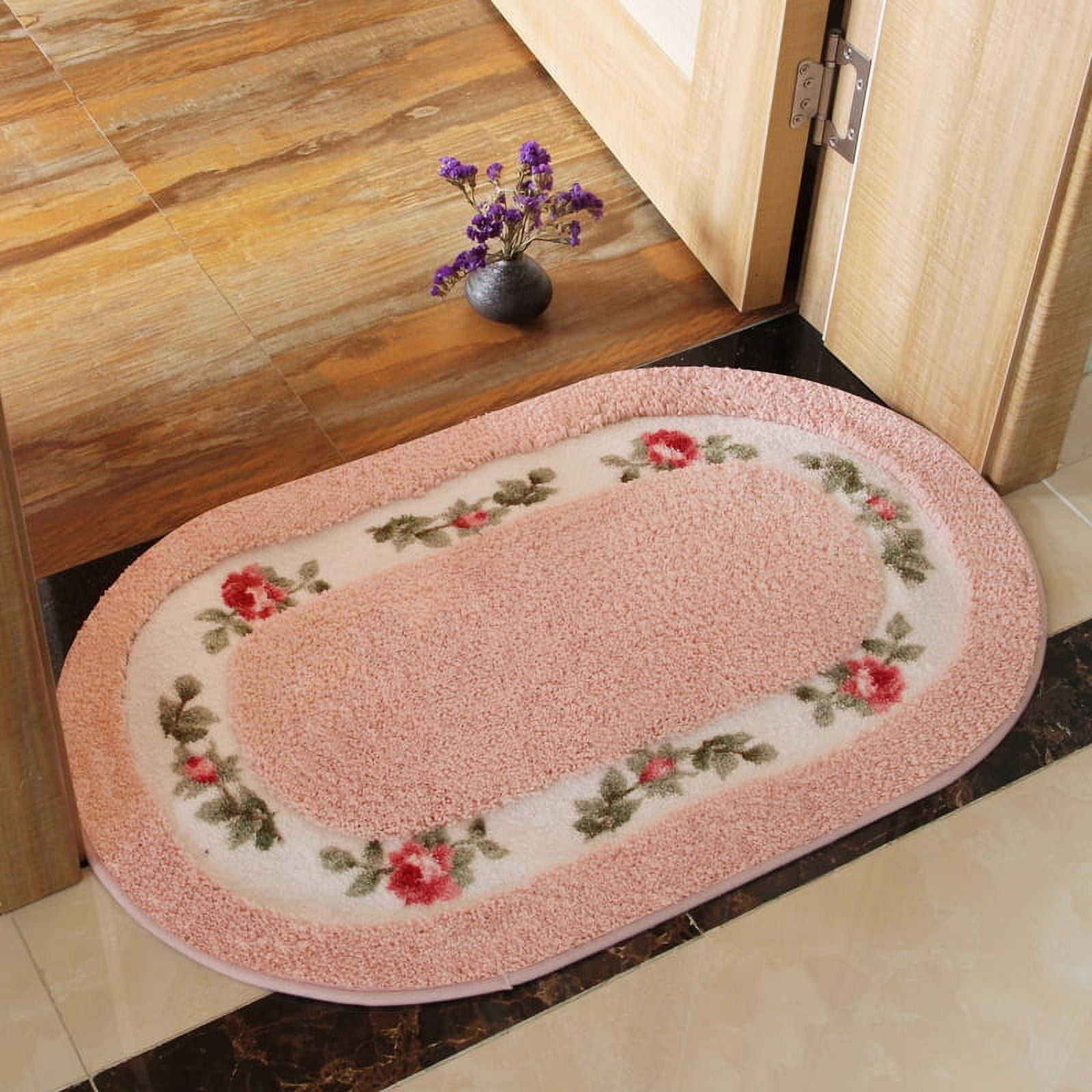 Pink Rose Floral Floor Mat main image 0