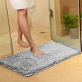 thumbnail image 1 of Namzi Plush Chenille Bath Rugs Extra Soft and Absorbent Microfiber Shag Rug, Non-Slip Runner Carpet for Tub Bathroom Shower Mat Silver Grey 16" X 24", 1 of 2