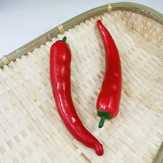 NAMZI Realistic Artificial Fake Vegetables Lifelike Decorative Foam Food Set Faux Veggies for Home, Kitchen, Decor Set Photo Props（Red Pepper，10pcs）