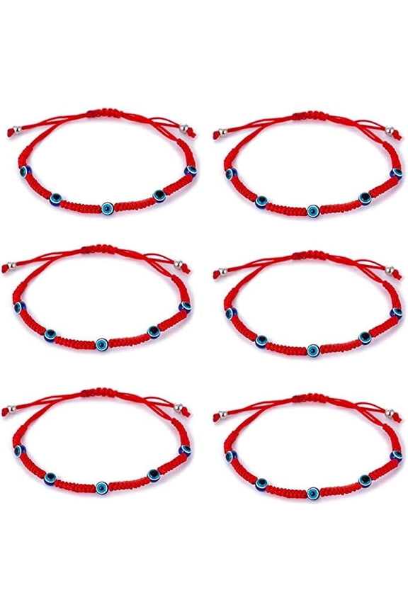Red Black String Kabbalah Evil Eye Charm Bracelets for Protection and Luck Adjustable Hand-Woven Red Cord Thread Friendship Bracelet Amulet Jewelry