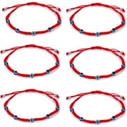 NAMZI Red Black String Kabbalah Evil Eye Charm Bracelets for Protection and Luck Adjustable Hand-Woven Red Cord Thread Friendship Bracelet Amulet Jewelry