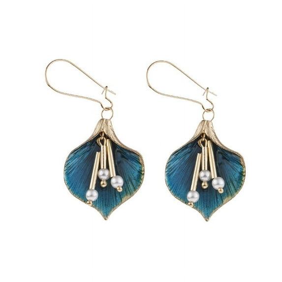 NAMZI Retro New Unique Design Style Dangle Drop Earrings for Women Ethnic Bohemian Vintage Jewelry (Blue)
