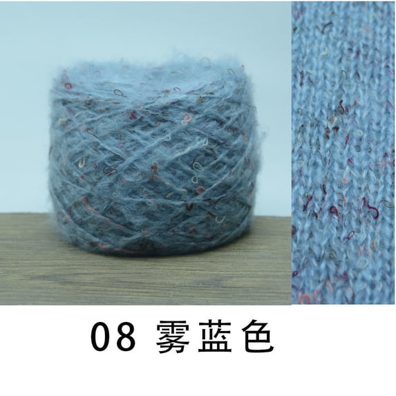 NAMZI Soft Plush Wool Acrylic Fancy Loop Yarn for Doll Hair Making,Crochet Knitting,Needle Felting Doll Hair | Curly Hair Coils of Wool Felt Carded Sheep Wool,Roving,Fiber(50g,A12)