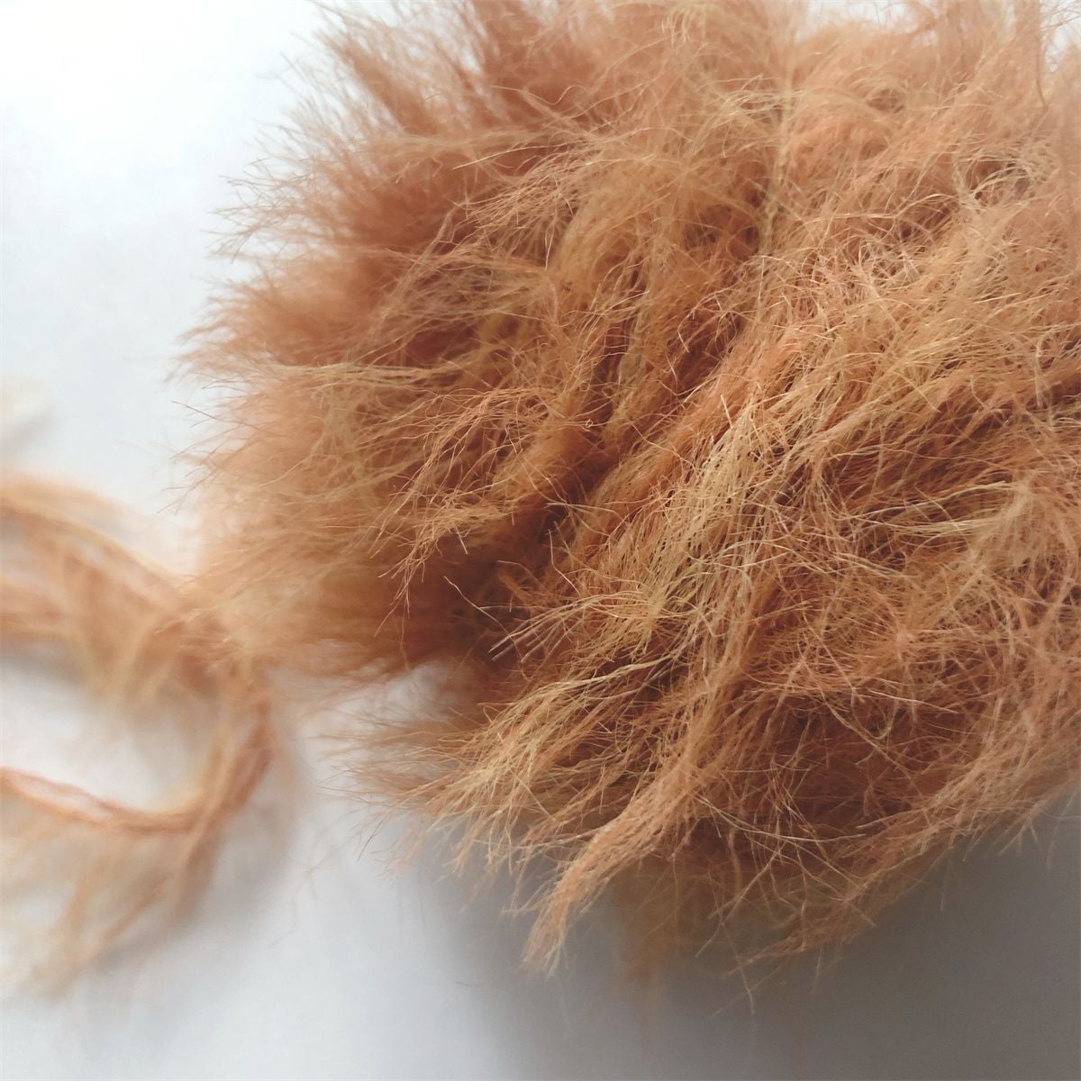 Namzi Deep Camel Color Plush Loop Yarn - 50g Wool/Acrylic Blend For Doll Hair, Crochet, Knitting
