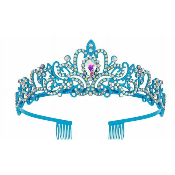 NAMZI Sparkling Crystal Princess Tiaras for Women Girl Crown Queen Headband Fashion Headpiece for Wedding Bride Bridal Prom Party Costume Hair Accessories Valentines Mothers Day Gifts, Blue B