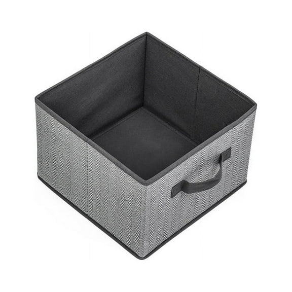 NAMZI Storage Bin Cubes, Collapsible Fabric Folding Organizer Basket Boxes for Nursery, Playroom, Kids, Living Room 11*11*7.87inch (Gray)