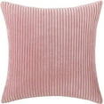 thumbnail image 1 of NAMZI Striped Corduroy Decorative Square Throw Pillow Covers Soft Soild Cushion Cases Pillowcases for Sofa Bedroom Car 16 x 16 Inch Pink, 1 of 3