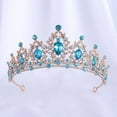 thumbnail image 1 of NAMZI Wedding Tiara for Bride Princess Tiara Headband Bridal Crown,Crystal Rhinestone Hair Jewelry Decor for Queen Girl Bride Birthday Prom Wedding Pageant Halloween Costume Party(Light Blue), 1 of 1