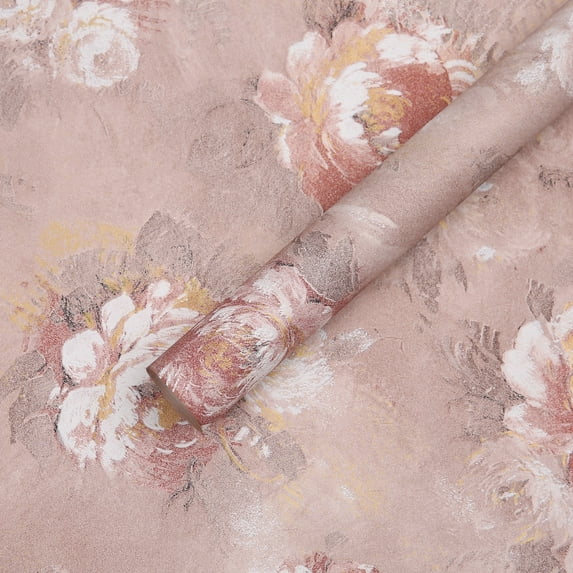 NAMZI flower packaging paper, floral packaging paper, three-dimensional pattern packaging paper, oil painting paper (coffee color)