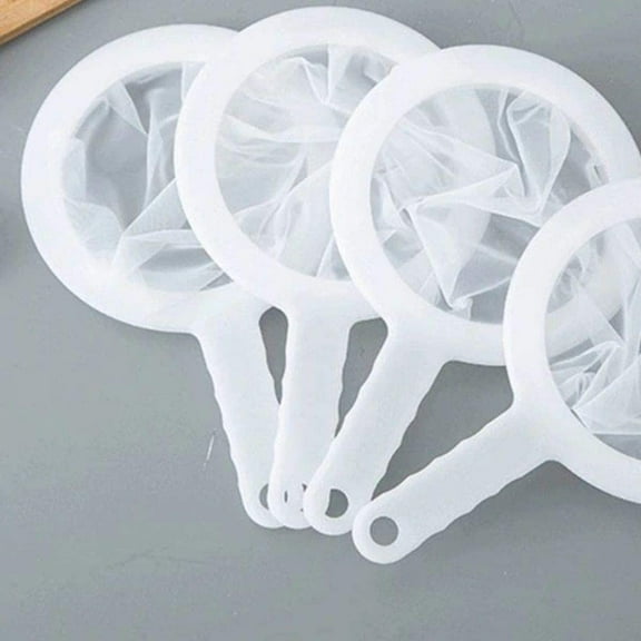 NAMZI kitchen Ultra-Fine Nylon Mesh Strainer I Plastic Sieve Filter Spoon For Soy Milk Coffee Milk Yogurt Juice (3pec 100 + 200 + 400 Mesh)