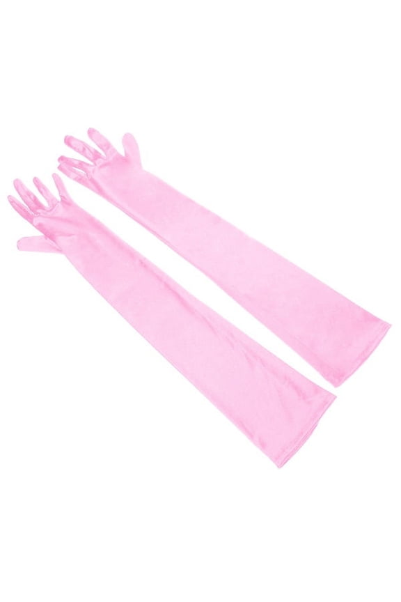 matte satin opera gloves length 53 cm (pink)