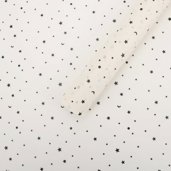 NAMZI snow pear paper hot gold star moon metal texture lining bouquet flower shop flower packaging material paper 70 * 50cm (yellow bottom+black)