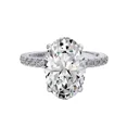 thumbnail image 1 of NANA Jewels 12x8mm (3.00ct) Oval Cut Zirconia Solitaire w/sides Eng Ring-Size 5, 1 of 6