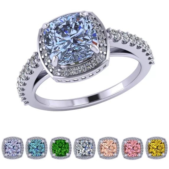 NANA Jewels 2ct Pure Brilliance Zirconia Halo Engagement Ring-Cushion Cut-March-8