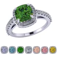 thumbnail image 1 of NANA Jewels 2ct Pure Brilliance Zirconia Halo Engagement Ring-Cushion Cut-May-6.5, 1 of 6