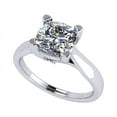 thumbnail image 1 of Cushion Cut Simulated Diamond Solitaire Engagement ring Lucita style 7.0mm 2.00ct Platinum Plated 7.5, 1 of 7