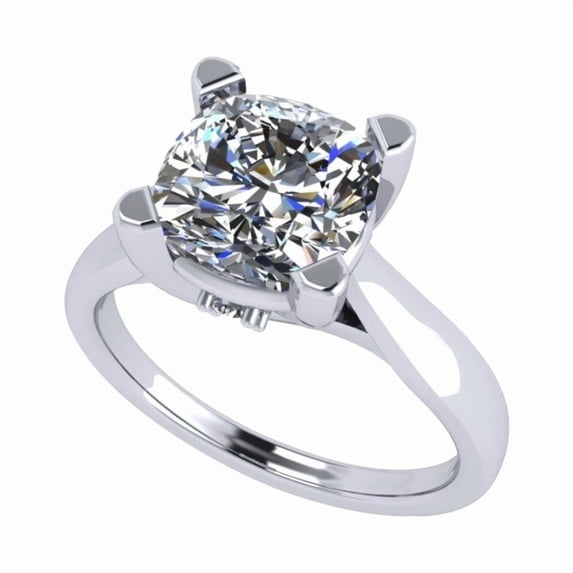 NANA Jewels Cushion Cut CZ Lucita Cubic Zirconia Engagement Ring Solitaire, 8.0mm 3.00ct Platinum Plated Size 11.5