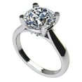 thumbnail image 1 of NANA Silver 10.00mm (4.00ct) Round Cut Zirconia Lucita Solitaire Engagement Ring-Platinum Plated-Size 6, 1 of 7