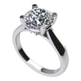 thumbnail image 1 of NANA Silver 9.0mm (3.00ct) Round Cut Zirconia Lucita Solitaire Engagement Ring-Platinum Plated-Size 5.5, 1 of 7