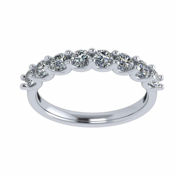 NANA Jewels U'r Ring 8 Stone Simulated Diamond CZ Band - Sterling Silver Size 12