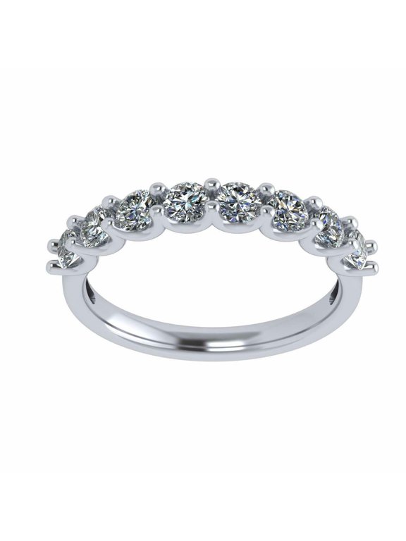 U'r Ring 8 Stone Simulated Diamond CZ Band - Sterling Silver Size 5