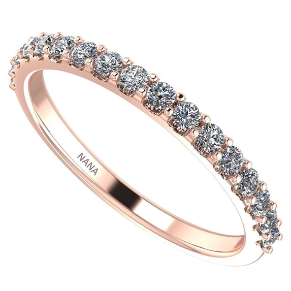 NANA Jewels Womens Pure Brilliance Zirconia Wedding Band-14k Rose Gold-Size 12