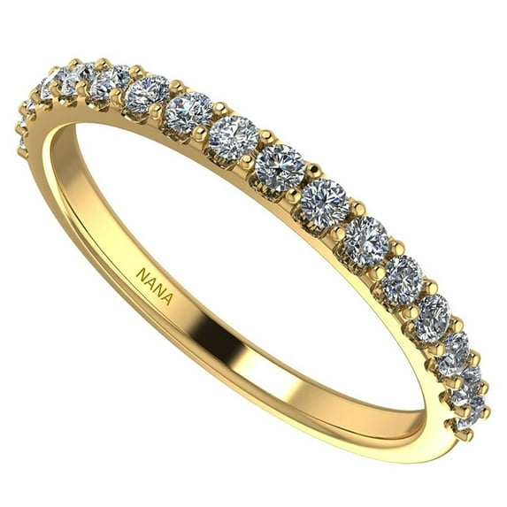 NANA Jewels Womens Pure Brilliance Zirconia Wedding Band CZ Ring - Solid 10K Yellow Gold - Size 4.5