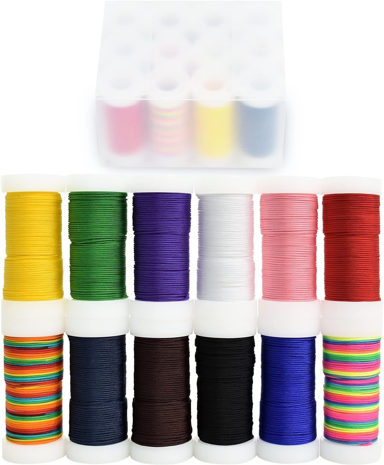 NANAHuang 0.8mm x 70 Yards Red Nylon Cord Satin String for Bracelet Jewelry Making Rattail Macrame Waxed Trim Cord Necklace Bulk Beading Thread Kumihimo Chinese Knot Craft