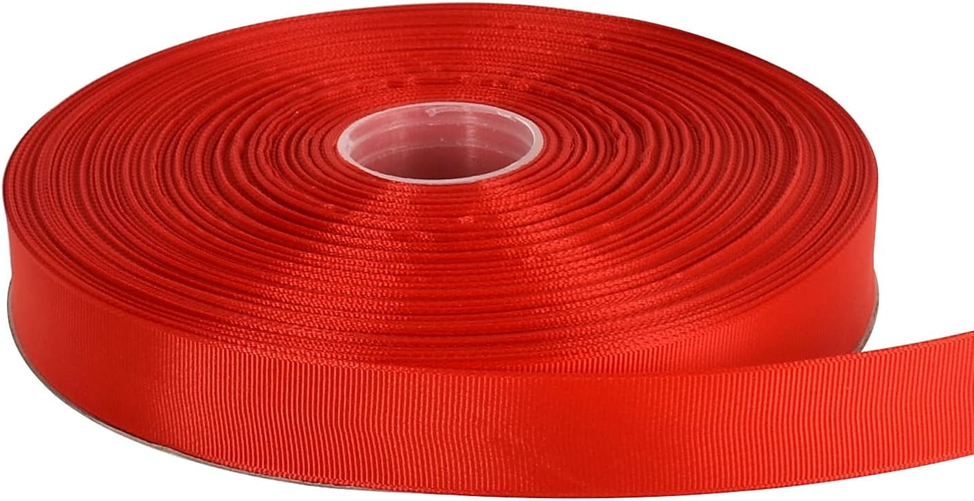 NANAHuang 100yds 1 Inch Grosgrain Ribbon Black Solid Grosgrain Ribbon Roll for Gift Wrapping Hair Accessories Sewing Bows Floral Wedding Decoration Valentine's Day Ribbons(1", Black)