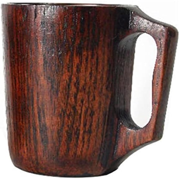 NANAHuang 12 oz Handmade Wooden Coffee Mug Wood Outdoor Cool Man Mug Unique Camping Cup Guys Tankard Beer Mug Stein for Men Gift Coffee Cup Fancy Viking Mug