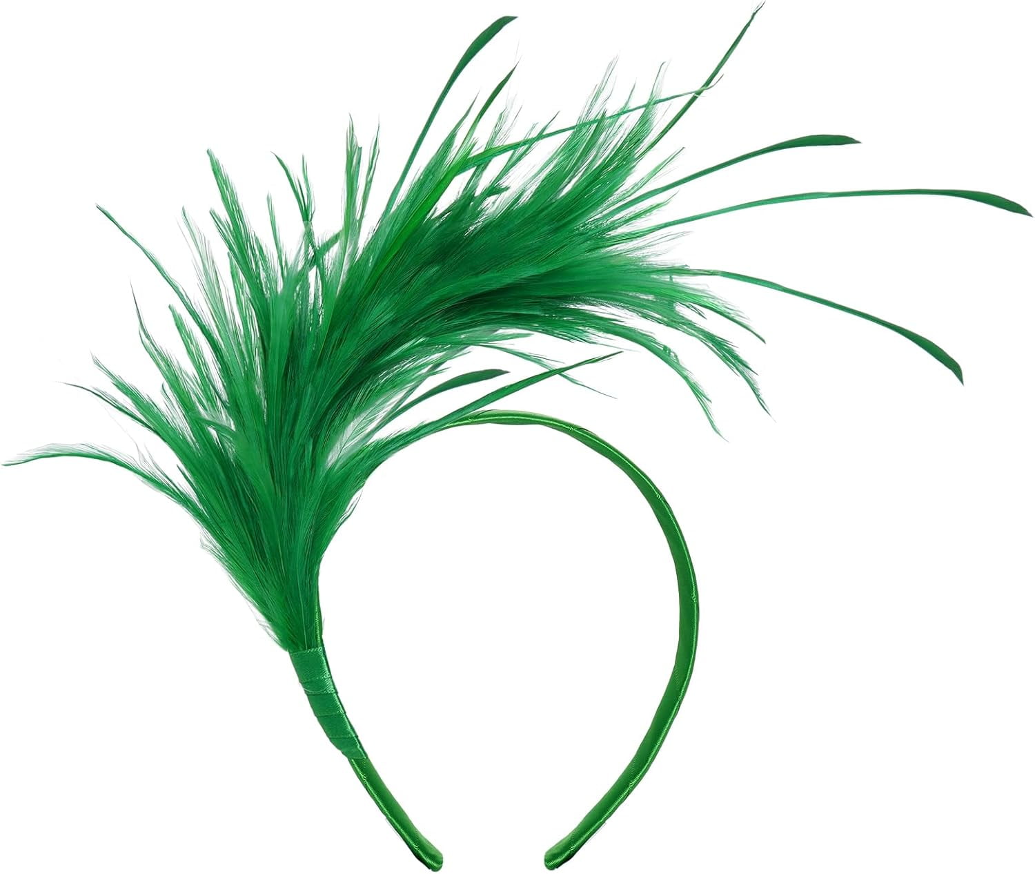 NANAHuang 1920s Feathers Fascinator Headband 50s Prom Queen Headpiece