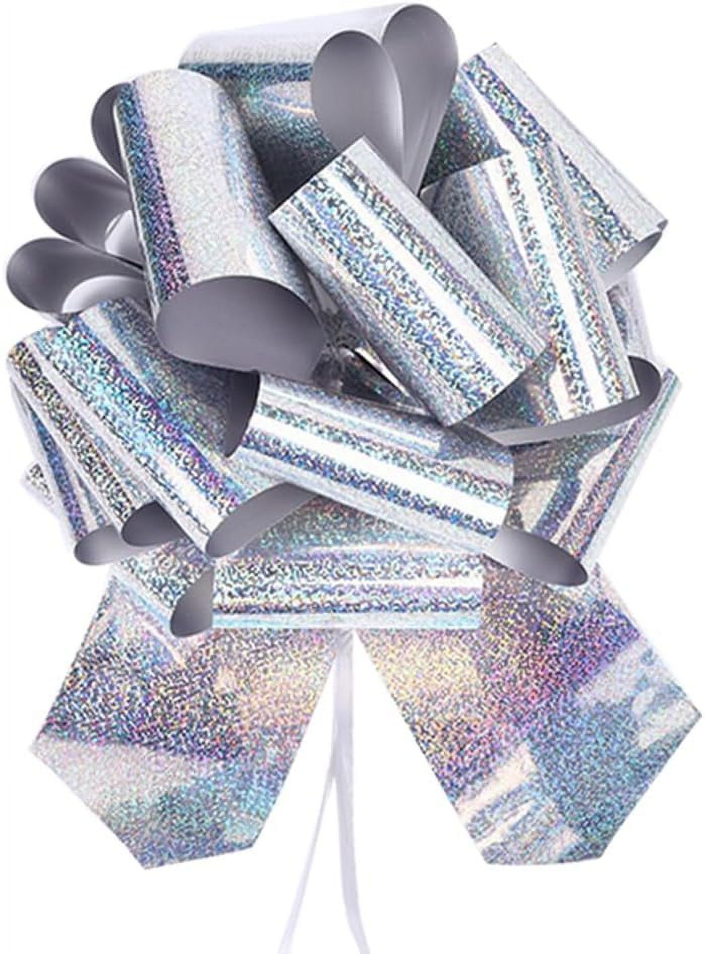 NANAHuang 1PC Giant Large Pull Bow Big Glitter Metallic Bow,12 Inch