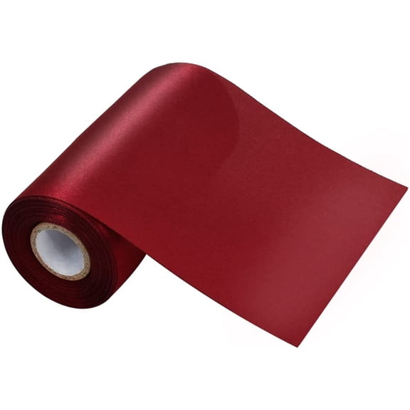 NANAHuang 4 Inch x 22Yards Wide Red Satin Ribbon Solid Fabric Large Ribbon for Cutting Ceremony Kit Grand Opening Chair Sash Table Hair Car Bows Sewing Craft Gift Wrapping Wedding Party Decoration