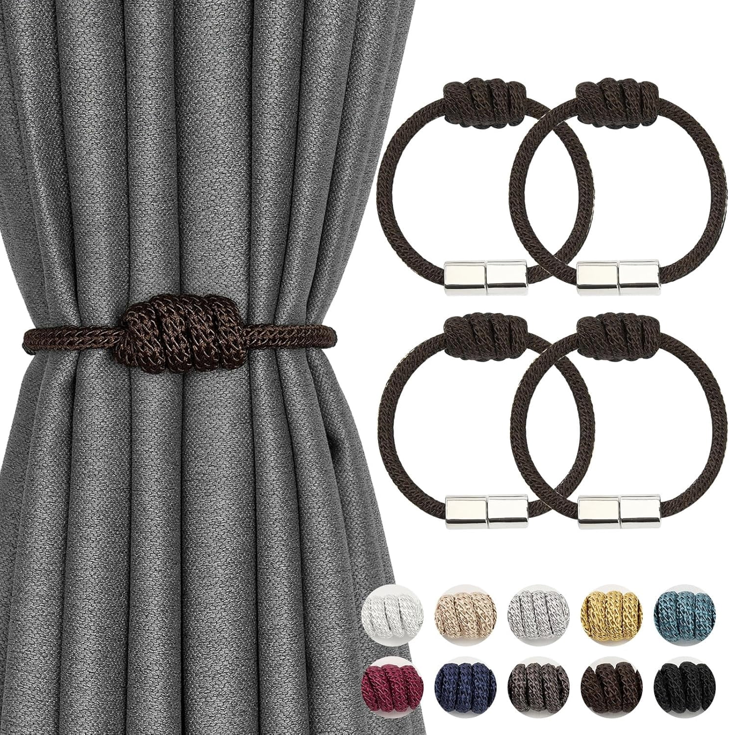 NANAHuang 4 Pack Mini Magnetic Curtain Tiebacks Modern Simple Style ...