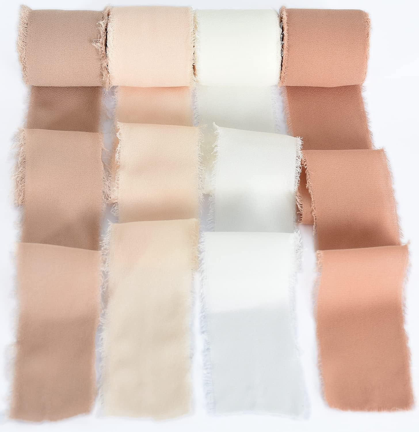 NANAHuang 4 Rolls Silk Chiffon Ribbon, 1-1/2 Inch x 22yds, Dusty Pink ...