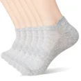 thumbnail image 1 of NANAHuang 6 Pairs Ankle Socks Womens and Mens Couple Student Cotton Ear Plus Size Mesh Athletic Sports Running Solid Color Boat Socks, 1 of 6