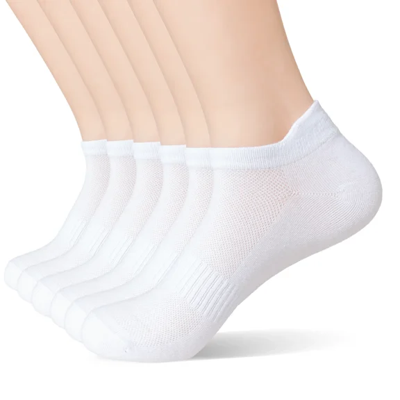 NANAHuang 6 Pairs Ankle Socks Womens and Mens Couple Student Cotton Ear Plus Size Mesh Athletic Sports Running Solid Color Boat Socks
