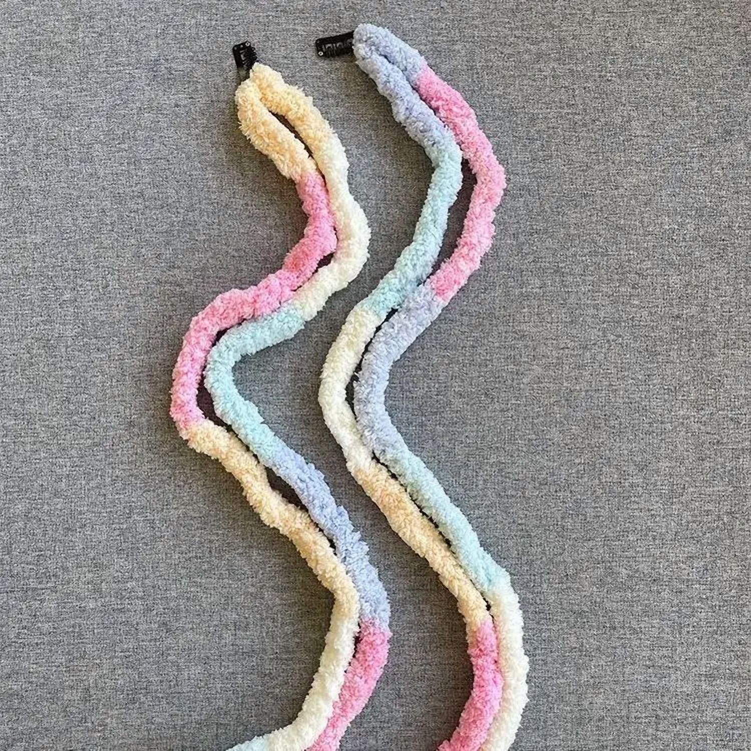 Barig Ribbons NANAHuang 70CM Rainbow Color Hair Braids Rope Strands for African Braid ...