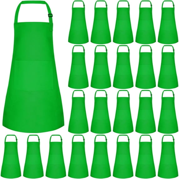 NANAHuang 8/12/24 Pack Adjustable Kids Apron Bulk with 2 Pockets Toddler Apron Kids Painting Aprons for Baking Paiting