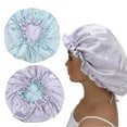 NANAHuang Adjustable Silk Satin Hair Care Caps for Women Girls