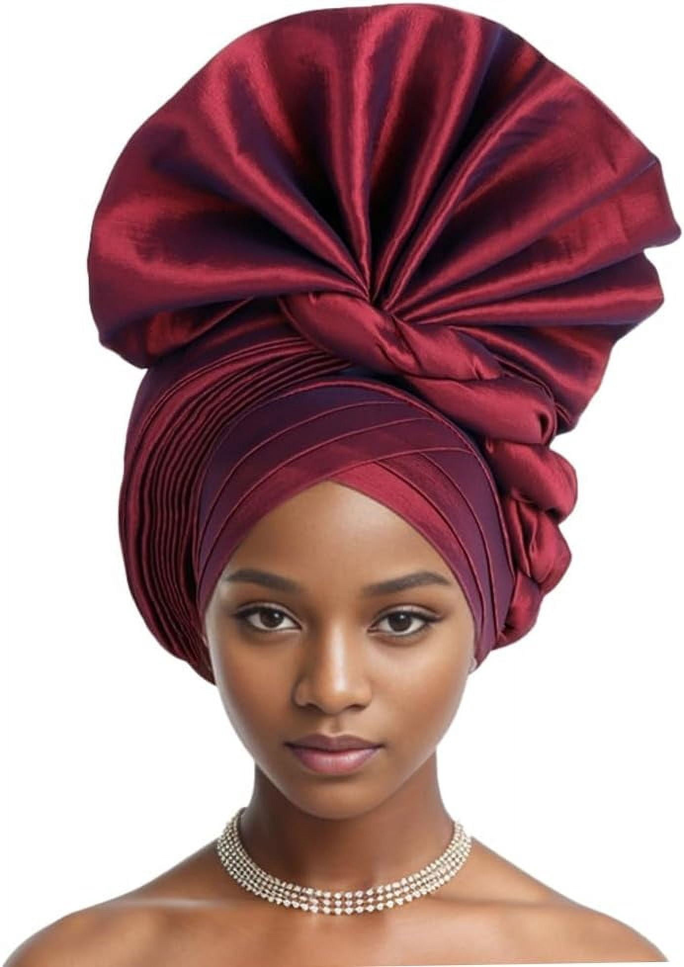 Afrikanische Auto Gele Headtie – Perlenbesetztes Kopfband Für Hochzeiten & Feiern