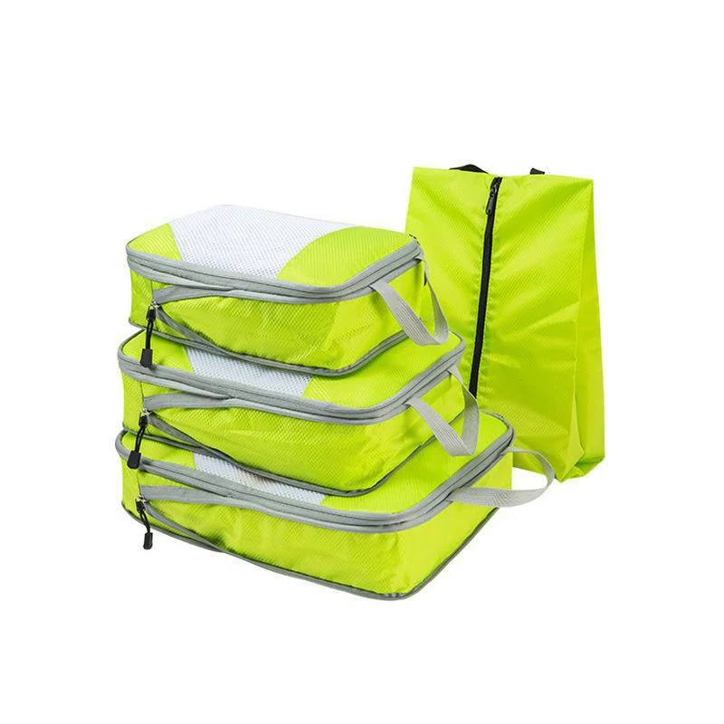 NANAHuang Compression Packing Cubes 4pcs/set Travel Storage Bag Suitcase Packing Mesh Bags for Clothing Underwear Shoes