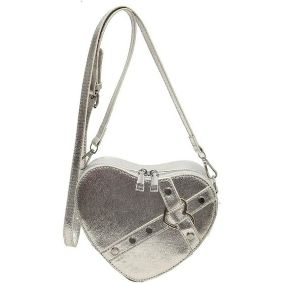 NANAHuang Cute Heart Shaped Purse for Women Faux Leather Heart Crossbody Bag Y2k Purse Small Shoulder Handbag with Zipper