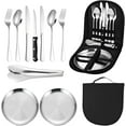 NANAHuang Durable Stainless Steel Camping Cutlery Set Portable and
