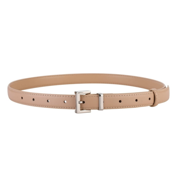 NANAHuang Famicare Luxury Fashionable Cowhide Ladies Genuine Leather Cowskin Pin Belt Waistband for Girls Women Silver Metal Buckle