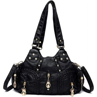 NANAHuang Handbag for Women Washed Leather Hobo Crossbody Purse Stylish Shoulder Satchels